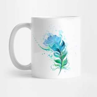 Green Feather ( Watercolor Feather ) Mug